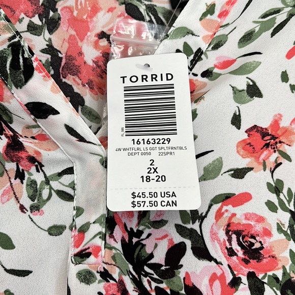 NWT Torrid 2 Peach and Greenish Blouse - Picture 2 of 3